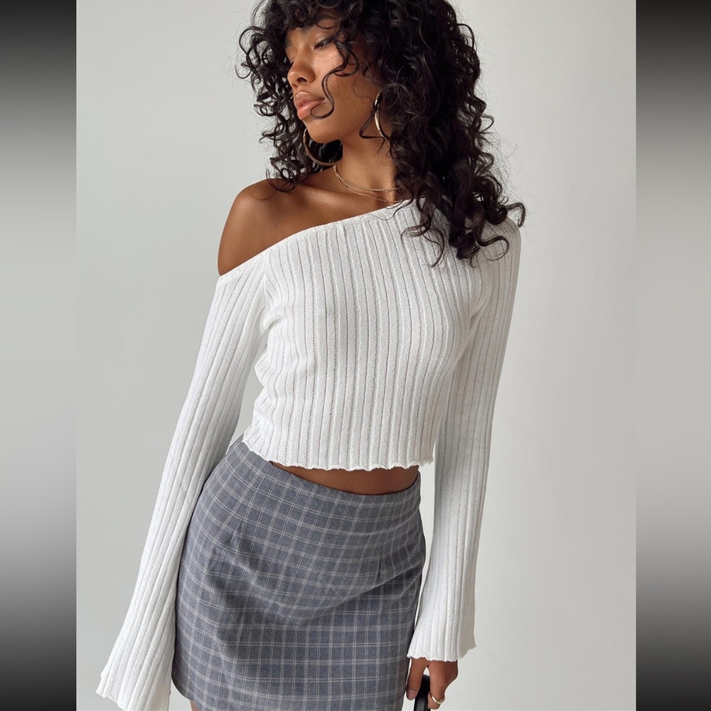 Princess polly SANTORINI KNIT TOP IVORY